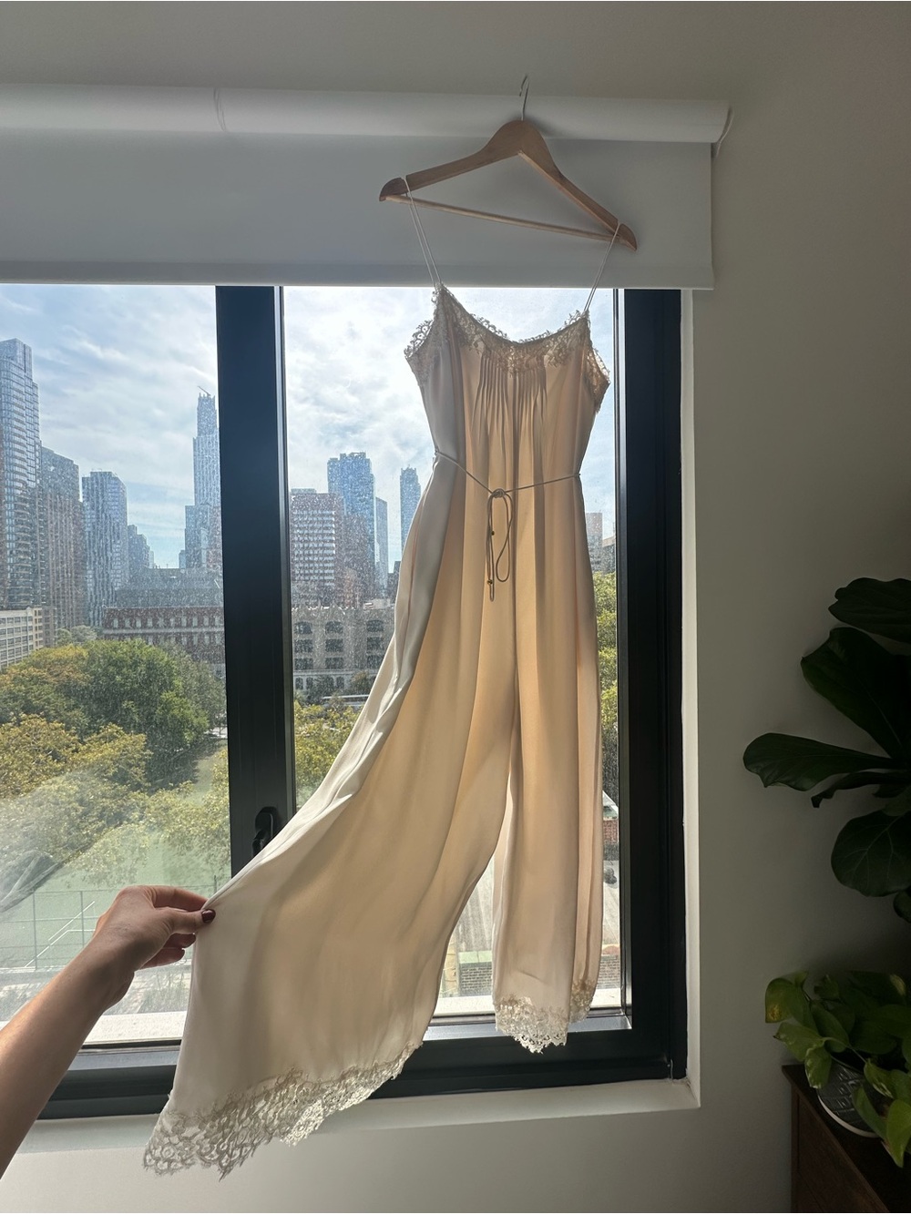 Zimmermann - Delicate Lace-Trim Cream Jumpsuit